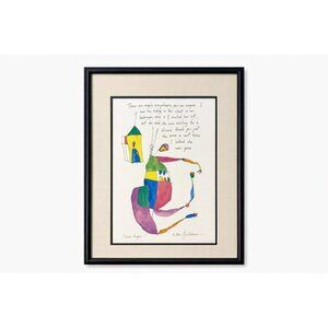 Framed Art Print Story People Brian Andreas Closet Angel 1995 Signed Framed 15x1